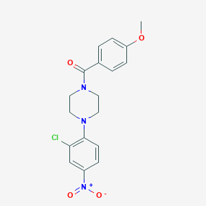molecular formula C18H18ClN3O4 B342816 1-{2-Chloro-4-nitrophenyl}-4-(4-methoxybenzoyl)piperazine 