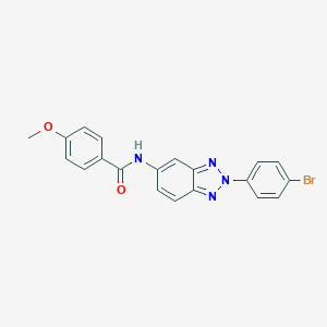 molecular formula C20H15BrN4O2 B342818 N-[2-(4-bromophenyl)-2H-1,2,3-benzotriazol-5-yl]-4-methoxybenzamide 