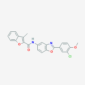 molecular formula C24H17ClN2O4 B342819 N-[2-(3-chloro-4-methoxyphenyl)-1,3-benzoxazol-5-yl]-3-methyl-1-benzofuran-2-carboxamide 