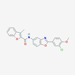 N-[2-(3-chloro-4-methoxyphenyl)-1,3-benzoxazol-5-yl]-3-methyl-1-benzofuran-2-carboxamide