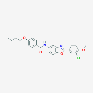 molecular formula C25H23ClN2O4 B342820 4-butoxy-N-[2-(3-chloro-4-methoxyphenyl)-1,3-benzoxazol-5-yl]benzamide 