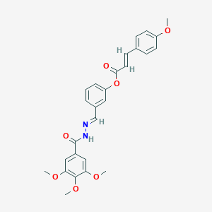 [3-[(E)-[(3,4,5-trimethoxybenzoyl)hydrazinylidene]methyl]phenyl] (E)-3-(4-methoxyphenyl)prop-2-enoate