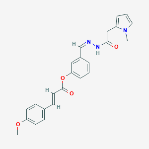 molecular formula C24H23N3O4 B342824 3-[(Z)-{2-[(1-methyl-1H-pyrrol-2-yl)acetyl]hydrazinylidene}methyl]phenyl (2E)-3-(4-methoxyphenyl)prop-2-enoate 