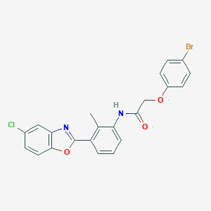 molecular formula C22H16BrClN2O3 B342833 2-(4-溴苯氧基)-N-[3-(5-氯-1,3-苯并恶唑-2-基)-2-甲基苯基]乙酰胺 