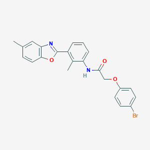 molecular formula C23H19BrN2O3 B342837 2-(4-bromophenoxy)-N-[2-methyl-3-(5-methyl-1,3-benzoxazol-2-yl)phenyl]acetamide 