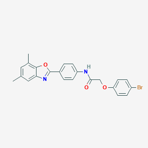 2-(4-bromophenoxy)-N-[4-(5,7-dimethyl-1,3-benzoxazol-2-yl)phenyl]acetamide