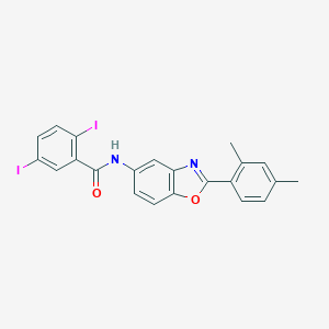 molecular formula C22H16I2N2O2 B342850 N-[2-(2,4-dimethylphenyl)-1,3-benzoxazol-5-yl]-2,5-diiodobenzamide 
