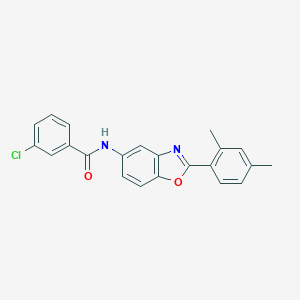 molecular formula C22H17ClN2O2 B342853 3-chloro-N-[2-(2,4-dimethylphenyl)-1,3-benzoxazol-5-yl]benzamide 