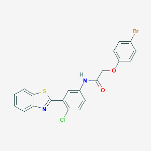 molecular formula C21H14BrClN2O2S B342854 N-[3-(1,3-benzothiazol-2-yl)-4-chlorophenyl]-2-(4-bromophenoxy)acetamide 