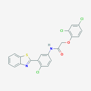 molecular formula C21H13Cl3N2O2S B342855 N-[3-(1,3-benzothiazol-2-yl)-4-chlorophenyl]-2-(2,4-dichlorophenoxy)acetamide CAS No. 353464-92-3