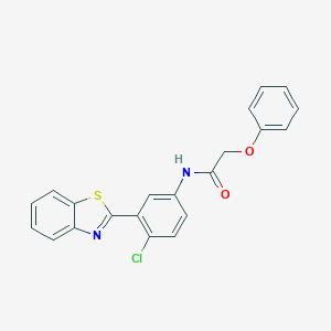 molecular formula C21H15ClN2O2S B342857 N-[3-(1,3-benzothiazol-2-yl)-4-chlorophenyl]-2-phenoxyacetamide 