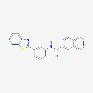 molecular formula C25H18N2OS B342859 N-[3-(1,3-benzothiazol-2-yl)-2-methylphenyl]naphthalene-2-carboxamide 