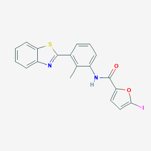molecular formula C19H13IN2O2S B342861 N-[3-(1,3-benzothiazol-2-yl)-2-methylphenyl]-5-iodo-2-furamide 