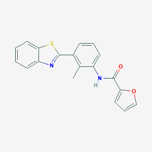 molecular formula C19H14N2O2S B342862 N-[3-(1,3-benzothiazol-2-yl)-2-methylphenyl]-2-furamide 