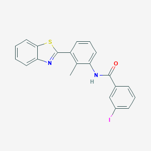 molecular formula C21H15IN2OS B342863 N-[3-(1,3-benzothiazol-2-yl)-2-methylphenyl]-3-iodobenzamide 