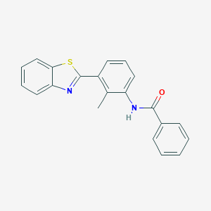molecular formula C21H16N2OS B342865 N-[3-(1,3-benzothiazol-2-yl)-2-methylphenyl]benzamide 
