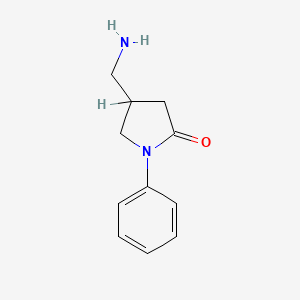 molecular formula C11H14N2O B3428653 4-(氨基甲基)-1-苯基吡咯烷-2-酮 CAS No. 688305-30-8