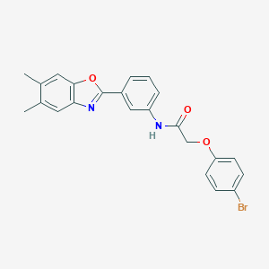 2-(4-bromophenoxy)-N-[3-(5,6-dimethyl-1,3-benzoxazol-2-yl)phenyl]acetamide