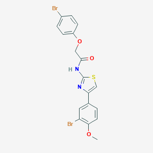 molecular formula C18H14Br2N2O3S B342871 N-[4-(3-bromo-4-methoxyphenyl)-1,3-thiazol-2-yl]-2-(4-bromophenoxy)acetamide 