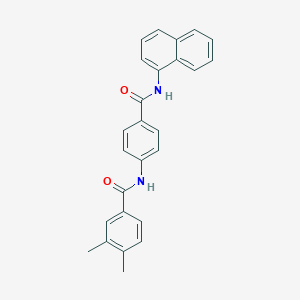 molecular formula C26H22N2O2 B342873 3,4-dimethyl-N-{4-[(1-naphthylamino)carbonyl]phenyl}benzamide 