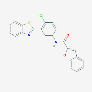 molecular formula C22H13ClN2O2S B342889 N-[3-(1,3-benzothiazol-2-yl)-4-chlorophenyl]-1-benzofuran-2-carboxamide 
