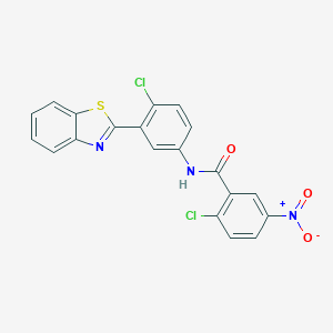 molecular formula C20H11Cl2N3O3S B342890 N-[3-(1,3-benzothiazol-2-yl)-4-chlorophenyl]-2-chloro-5-nitrobenzamide 