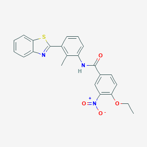 molecular formula C23H19N3O4S B342896 N-[3-(1,3-benzothiazol-2-yl)-2-methylphenyl]-4-ethoxy-3-nitrobenzamide 