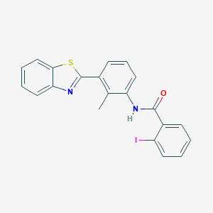 molecular formula C21H15IN2OS B342898 N-[3-(1,3-benzothiazol-2-yl)-2-methylphenyl]-2-iodobenzamide CAS No. 5838-91-5