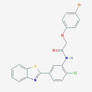 molecular formula C21H14BrClN2O2S B342899 N-[5-(1,3-benzothiazol-2-yl)-2-chlorophenyl]-2-(4-bromophenoxy)acetamide CAS No. 6451-57-6