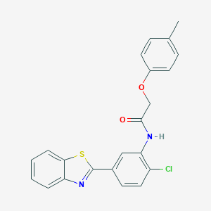 molecular formula C22H17ClN2O2S B342901 N-[5-(1,3-benzothiazol-2-yl)-2-chlorophenyl]-2-(4-methylphenoxy)acetamide 