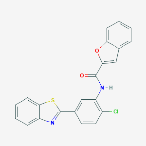 molecular formula C22H13ClN2O2S B342902 N-[5-(1,3-benzothiazol-2-yl)-2-chlorophenyl]-1-benzofuran-2-carboxamide 