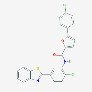 molecular formula C24H14Cl2N2O2S B342903 N-[5-(1,3-benzothiazol-2-yl)-2-chlorophenyl]-5-(4-chlorophenyl)furan-2-carboxamide 