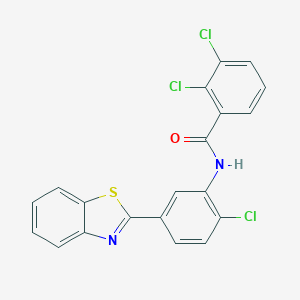 molecular formula C20H11Cl3N2OS B342905 N-[5-(1,3-benzothiazol-2-yl)-2-chlorophenyl]-2,3-dichlorobenzamide 
