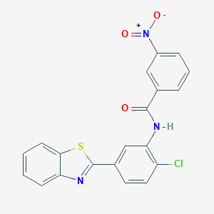 molecular formula C20H12ClN3O3S B342907 N-[5-(1,3-benzothiazol-2-yl)-2-chlorophenyl]-3-nitrobenzamide 