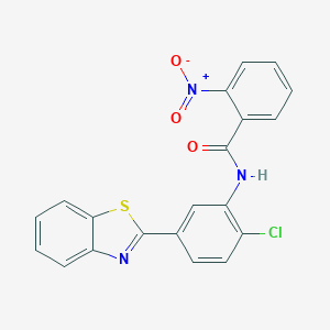 molecular formula C20H12ClN3O3S B342908 N-[5-(1,3-benzothiazol-2-yl)-2-chlorophenyl]-2-nitrobenzamide 
