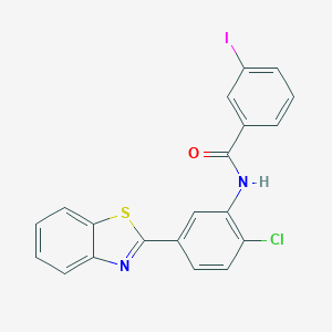 molecular formula C20H12ClIN2OS B342910 N-[5-(1,3-benzothiazol-2-yl)-2-chlorophenyl]-3-iodobenzamide 