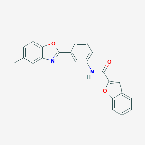 molecular formula C24H18N2O3 B342920 N-[3-(5,7-dimethyl-1,3-benzoxazol-2-yl)phenyl]-1-benzofuran-2-carboxamide 