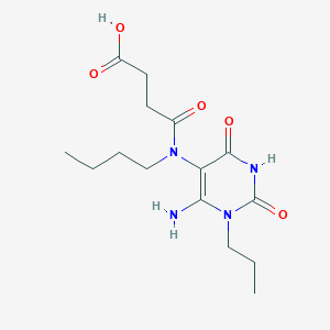 molecular formula C15H24N4O5 B3429207 3-[(6-Amino-2,4-dioxo-1-propyl-1,2,3,4-tetrahydropyrimidin-5-yl)(butyl)carbamoyl]propanoic acid CAS No. 730992-43-5