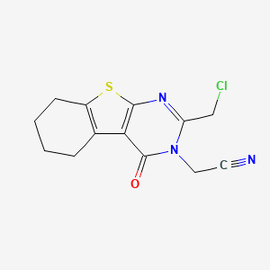 molecular formula C13H12ClN3OS B3429223 2-(Chloromethyl)-4-oxo-3,4,5,6,7,8-hexahydro[1]benzothieno[2,3-d]pyrimidine-3-acetonitrile CAS No. 731795-75-8