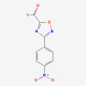 molecular formula C9H5N3O4 B3429239 3-(4-Nitrophenyl)-1,2,4-oxadiazole-5-carbaldehyde CAS No. 73217-78-4