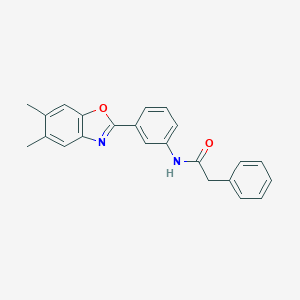 molecular formula C23H20N2O2 B342925 N-[3-(5,6-Dimethyl-1,3-benzoxazol-2-yl)phenyl]-2-phenylacetamide 