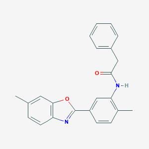 molecular formula C23H20N2O2 B342927 N-[2-methyl-5-(6-methyl-1,3-benzoxazol-2-yl)phenyl]-2-phenylacetamide 