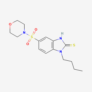 molecular formula C15H21N3O3S2 B3429283 1-butyl-5-(morpholine-4-sulfonyl)-1H-1,3-benzodiazole-2-thiol CAS No. 735320-38-4