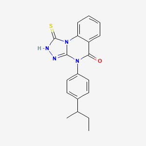 molecular formula C19H18N4OS B3429285 4-[4-(butan-2-yl)phenyl]-1-sulfanyl-4H,5H-[1,2,4]triazolo[4,3-a]quinazolin-5-one CAS No. 735322-58-4