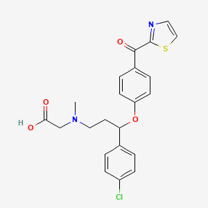 N-{3-(4-Chlorophenyl)-3-[4-(1,3-thiazole-2-carbonyl)phenoxy]propyl}-N-methylglycine