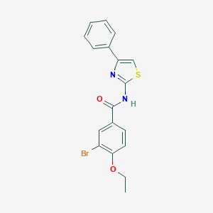 molecular formula C18H15BrN2O2S B342931 3-bromo-4-ethoxy-N-(4-phenyl-1,3-thiazol-2-yl)benzamide 