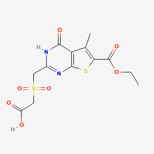 molecular formula C13H14N2O7S2 B3429369 2-{[6-(ethoxycarbonyl)-5-methyl-4-oxo-3H,4H-thieno[2,3-d]pyrimidin-2-yl]methanesulfonyl}acetic acid CAS No. 742118-89-4