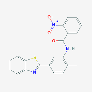 molecular formula C21H15N3O3S B342937 N-[5-(1,3-benzothiazol-2-yl)-2-methylphenyl]-2-nitrobenzamide 