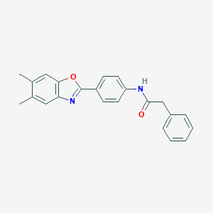 molecular formula C23H20N2O2 B342940 N-[4-(5,6-dimethyl-1,3-benzoxazol-2-yl)phenyl]-2-phenylacetamide 