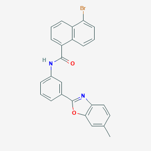molecular formula C25H17BrN2O2 B342942 5-bromo-N-[3-(6-methyl-1,3-benzoxazol-2-yl)phenyl]-1-naphthamide 